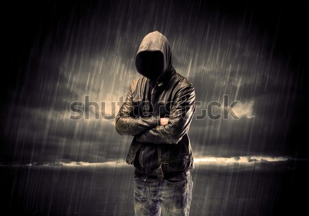 Guard in an abandoned space after explosion Stock photo © ra2studio