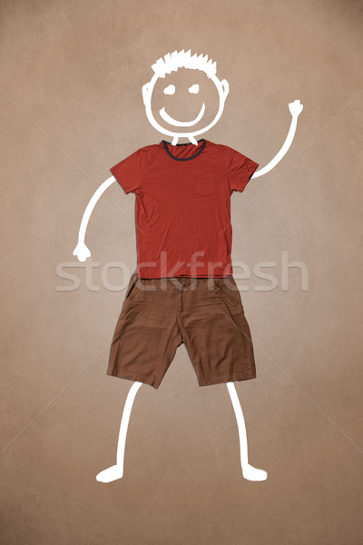 Casual clothes with hand drawn funny character Stock photo © ra2studio
