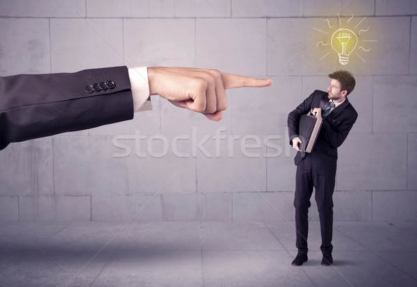 Chef Umsatz Person Idee riesige Hand Stock foto © ra2studio