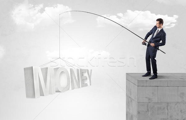 Businessman fishing money,income from the top Stock photo © ra2studio