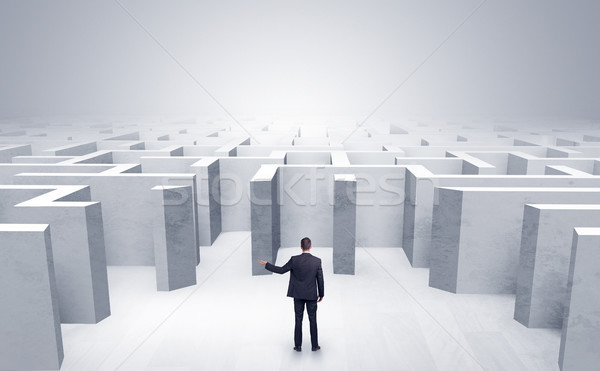 Om de afaceri putea nu intrare exterior labirint Imagine de stoc © ra2studio