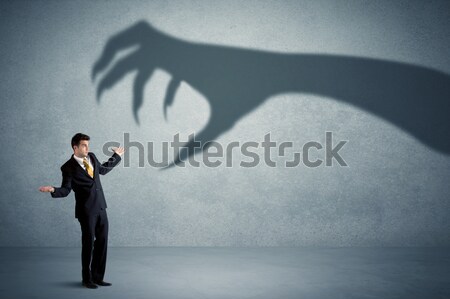 Geschäftsmann Schatten stehen rot Tuch Stock foto © ra2studio