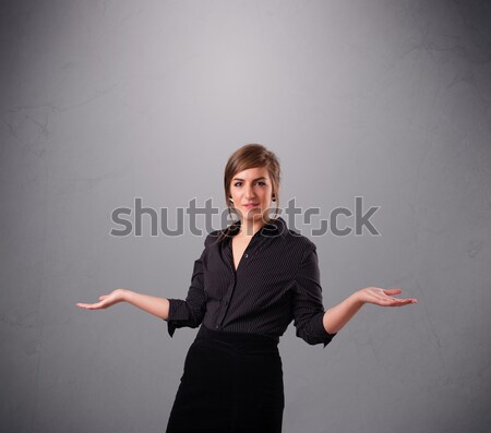 Stock photo: beautiful young lady juggling with copy space