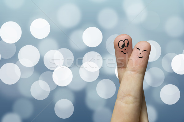 Finger hug Familie Hand Gesicht Liebe Stock foto © ra2studio