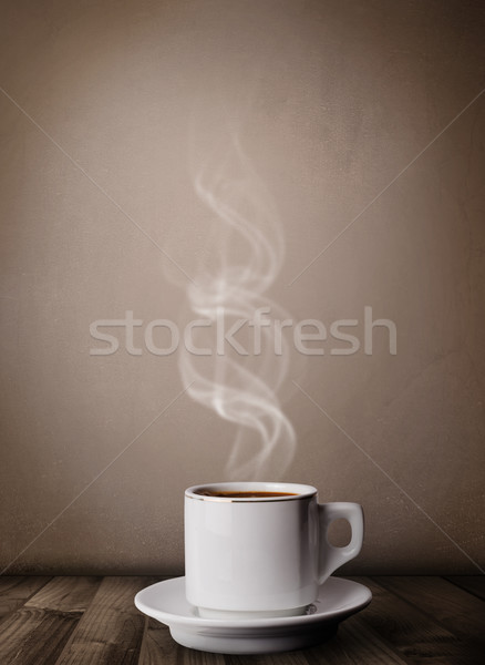 Tasse de café résumé blanche vapeur alimentaire [[stock_photo]] © ra2studio