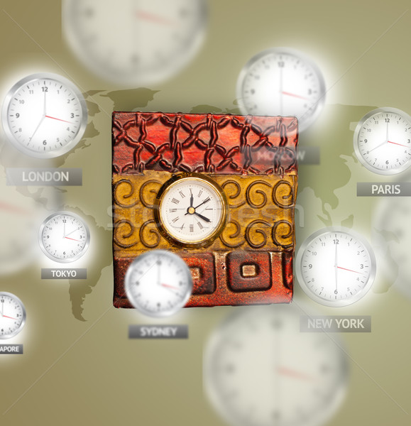 Clocks and time zones over the world concept Stock photo © ra2studio