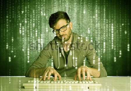 Stock photo: Online hacking in progress concept