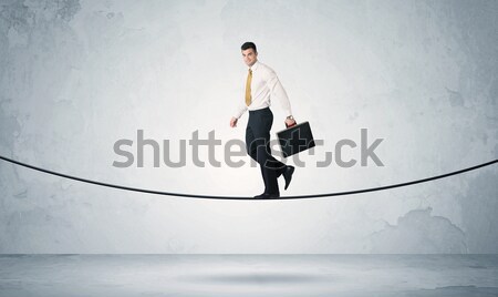 Stockfoto: Verkoop · vent · balancing · strak · touw · zakenman