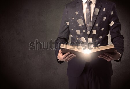 Business man with glowing exploding head Stock photo © ra2studio