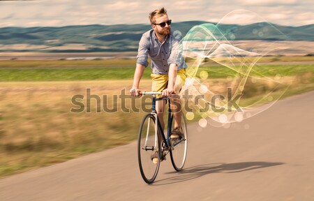 Káprázatos mesés természet motoros nő férfi Stock fotó © ra2studio