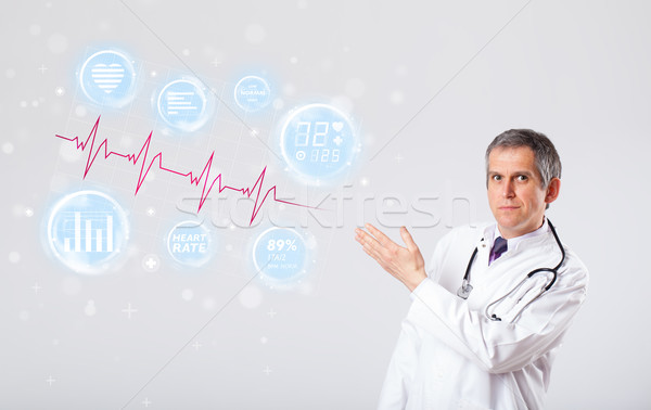 [[stock_photo]]: Médecin · modernes · pulsation · graphiques · clinique · médicaux