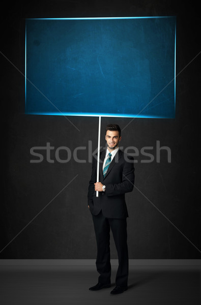 Zakenman Blauw boord jonge groot Stockfoto © ra2studio