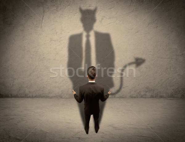 推銷員 自己的 魔鬼 陰影 有經驗 商業照片 © ra2studio