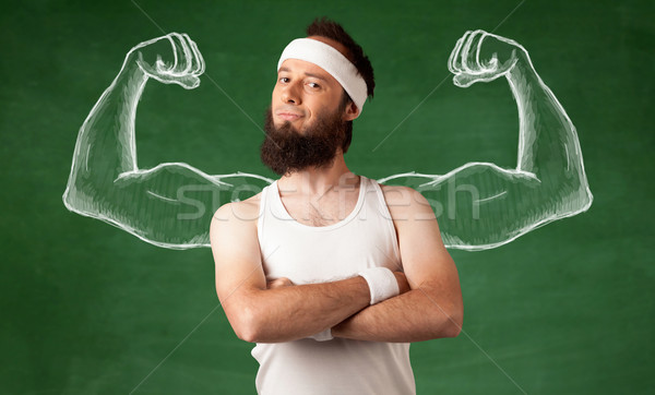 Stock photo: Skinny young man working out