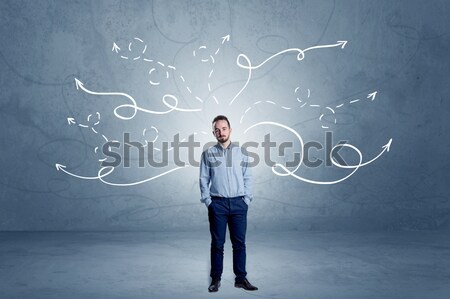 Foto stock: Hombre · guapo · fumar · cigarrillo · colorido · humo · guapo
