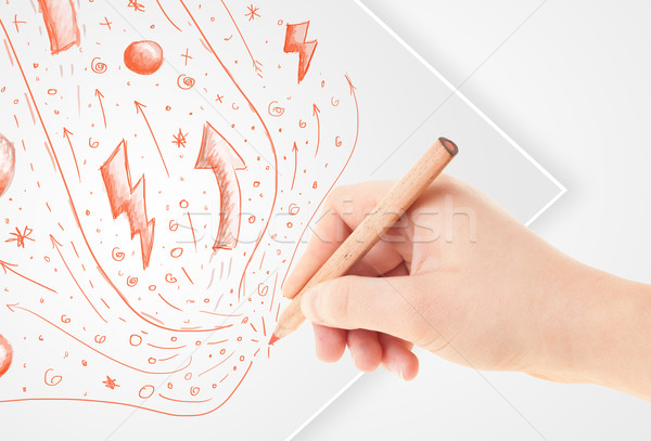 纸    白 / hand drawing abstract sketches on   plain white paper