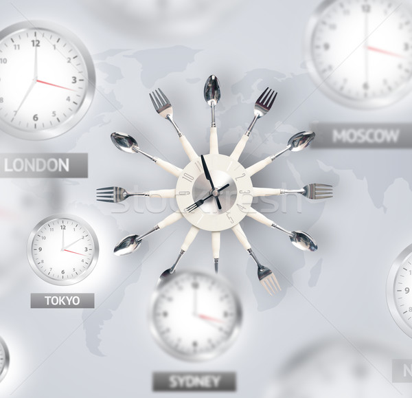 Clocks and time zones over the world concept Stock photo © ra2studio