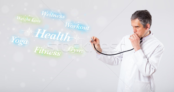 Clínico médico senalando salud fitness colección Foto stock © ra2studio