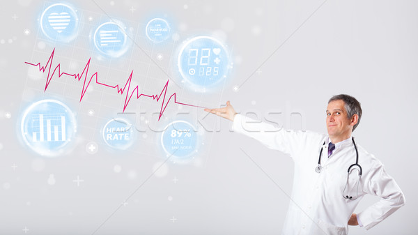 Orvos modern szívdobbanás grafika klinikai orvosi Stock fotó © ra2studio