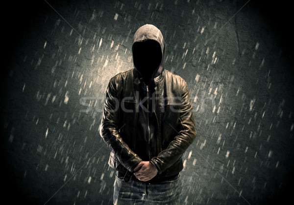 Unknown suspect standing in the dark Stock photo © ra2studio