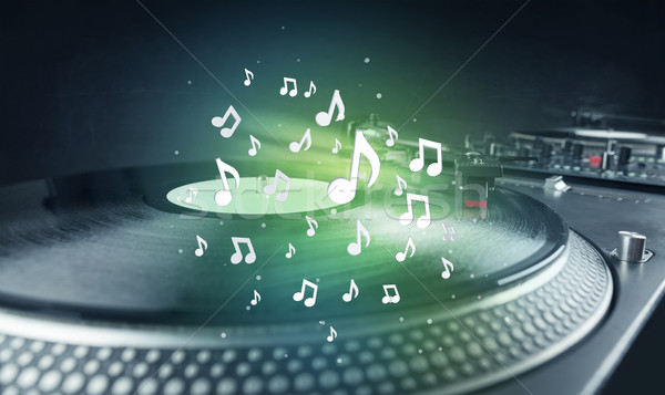 Stockfoto: Draaitafel · spelen · muziek · audio · merkt