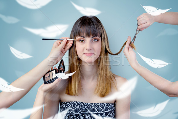 Pretty woman at salon with ethereal concept Stock photo © ra2studio