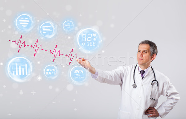 Lekarza nowoczesne bicie serca grafiki kliniczny medycznych Zdjęcia stock © ra2studio