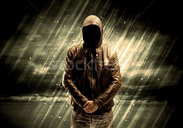 Dangerous criminal standing with cigarette Stock photo © ra2studio