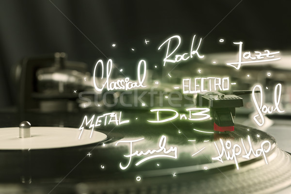 Prato giratório vinil música metal prato preto Foto stock © ra2studio
