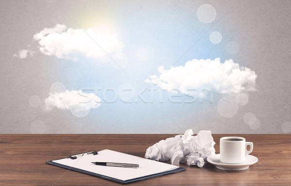 Zdjęcia stock: Jasne · niebo · chmury · działalności