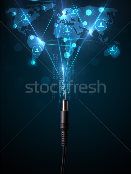 Iconen uit elektrische kabel Stockfoto © ra2studio