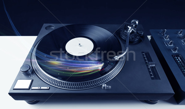 Muziekspeler spelen vinyl muziek kleurrijk abstract Stockfoto © ra2studio