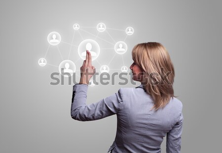 hand pressing digital buttons Stock photo © ra2studio