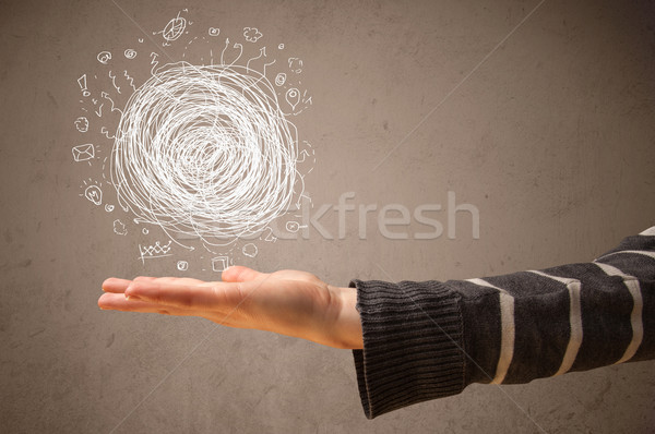 Foto stock: Caos · mano · mujer · palma · negocios