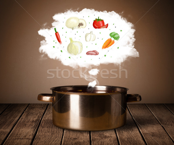 Vegetables in vapor cloud  Stock photo © ra2studio