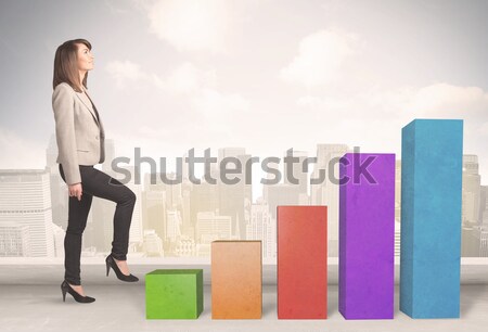 Klettern up farbenreich Tabelle Business Stock foto © ra2studio