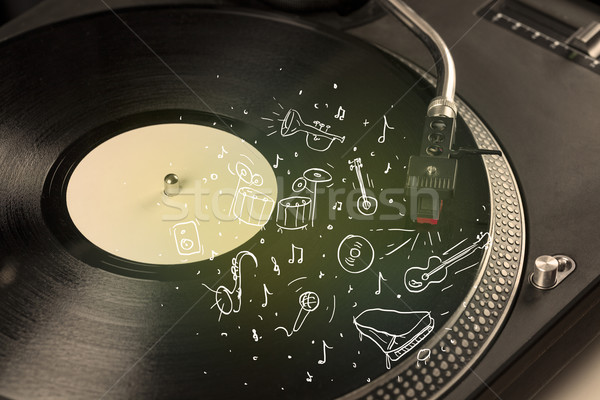 [[stock_photo]]: Turntable · jouer · musique · classique · icône · musique