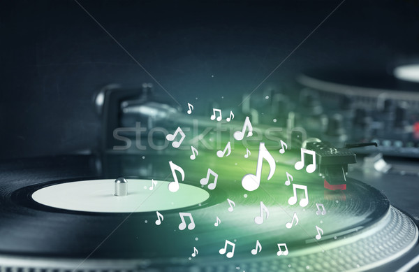 Draaitafel spelen muziek audio merkt Stockfoto © ra2studio