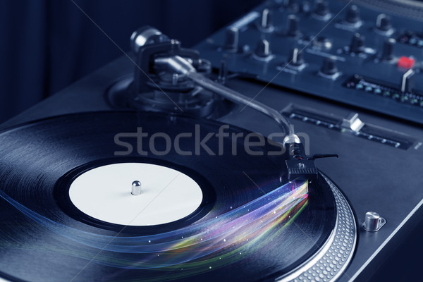 Muziekspeler spelen vinyl muziek kleurrijk abstract Stockfoto © ra2studio