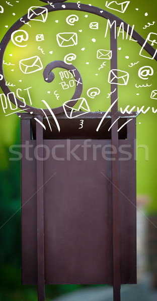 почтовый ящик белый рисованной почты иконки бумаги Сток-фото © ra2studio
