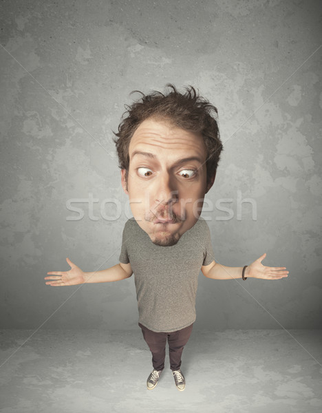 Funny person with big head Stock photo © ra2studio