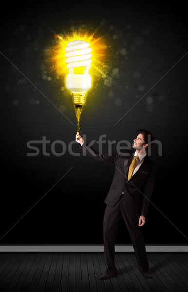 商人 燈泡 主意 黑色 商業照片 © ra2studio
