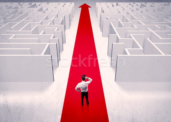 Smart businessman avoiding maze concept Stock photo © ra2studio