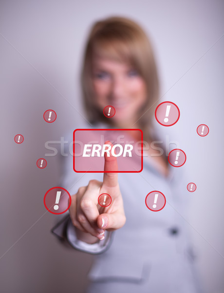 woman pressing Error button Stock photo © ra2studio