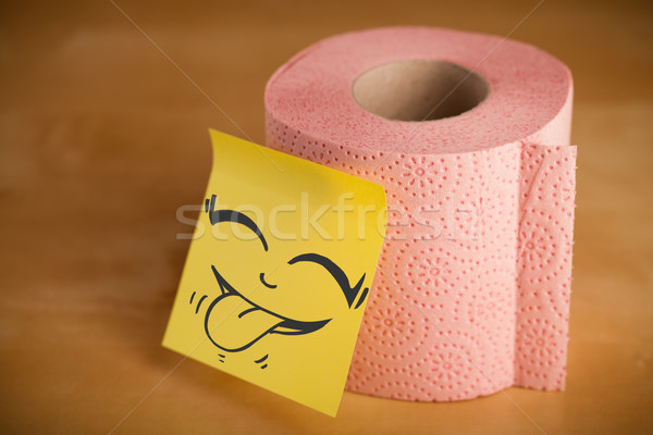 Dikkat tuvalet kağıdı rulo kâğıt Stok fotoğraf © ra2studio