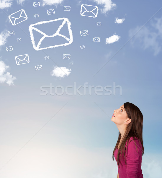 Uita poştă simbol nori Blue Sky Imagine de stoc © ra2studio