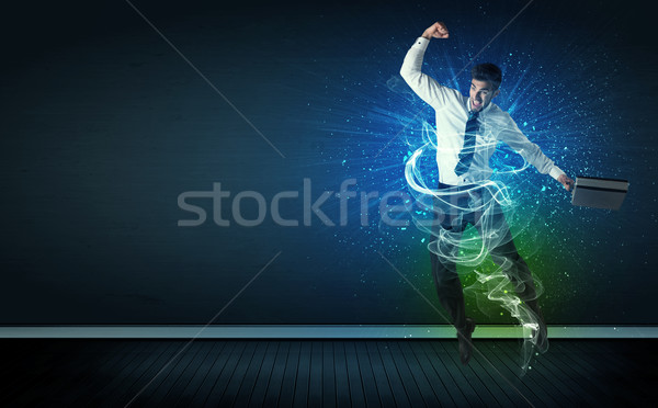 Talentat om de afaceri jumping energie Imagine de stoc © ra2studio