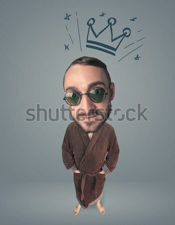 Big head person with crown Stock photo © ra2studio