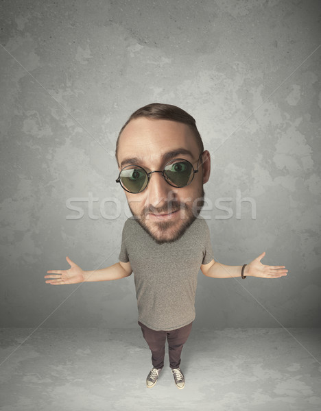 Funny person with big head Stock photo © ra2studio