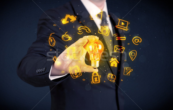 salesman promoting his bright ideas Stock photo © ra2studio